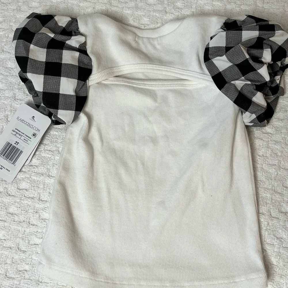Flapdoodles Black & White 2 pc skirt and Top girls 2T NWT